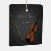 Miniatuur Violin & Bow-aangepast Keramisch Ornament (Rechts)