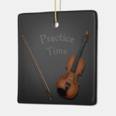 Miniatuur Violin & Bow-aangepast Keramisch Ornament (Links)