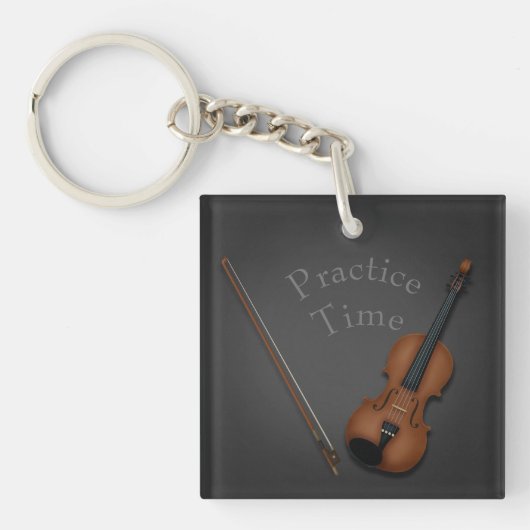 Miniatuur Violin & Bow-gepersonaliseerde muzikante Sleutelhanger (Voorkant)