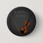 Miniatuur Violin & Bow Inside Persoonlijk Ronde Button 5,7 Cm (Voorkant)