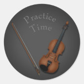 Miniatuur Violin & Bow Inside Persoonlijk Ronde Sticker (Voorkant)