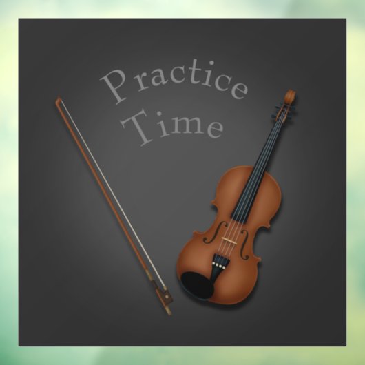 Miniatuur Viool & Bow gepersonaliseerde oefenruimt Raamsticker (Vel 3)