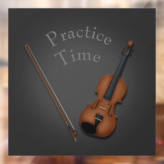 Miniatuur Viool & Bow gepersonaliseerde oefenruimt Raamsticker (Vel 2)