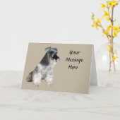 Miniatuur Wenskaart Schnauzer Kaart (Gele Bloem)