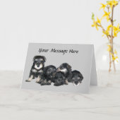 Miniatuur Wenskaart Schnauzer Kaart (Gele Bloem)