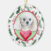 Miniatuur White Podle Holly Border Keramisch Ornament (Links)