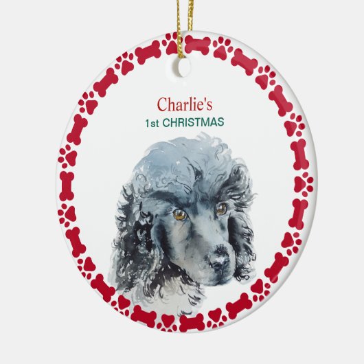 Miniatuur Wieg, speciaal gepersonaliseerde Waterve Keramisch Ornament (Links)