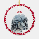 Miniatuur Wieg, speciaal gepersonaliseerde Waterve Keramisch Ornament (Achterkant)