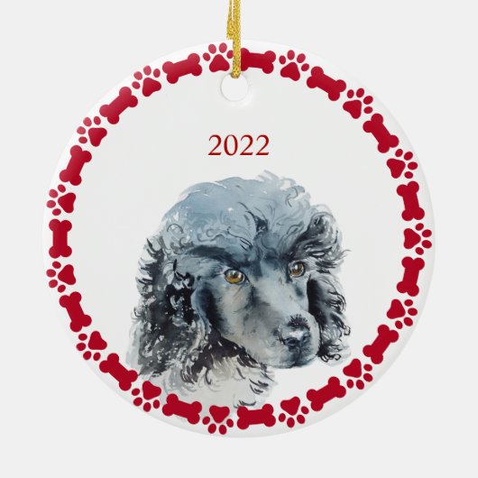 Miniatuur Wieg, speciaal gepersonaliseerde Waterve Keramisch Ornament (Achterkant)