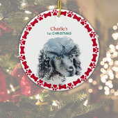 Miniatuur Wieg, speciaal gepersonaliseerde Waterve Keramisch Ornament