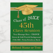 Miniatuur Wijnfles Etiketten, Groen en Goud Wijn Etiket (Enkel label)