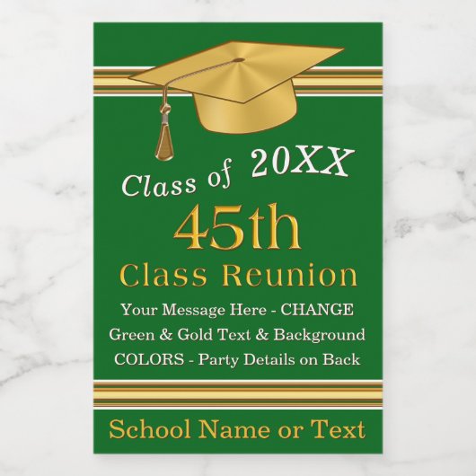 Miniatuur Wijnfles Etiketten, Groen en Goud Wijn Etiket (Enkel label)