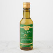 Miniatuur Wijnfles Etiketten, Groen en Goud Wijn Etiket (Voorkant)