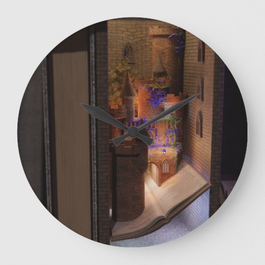 Miniatuurboek nook diorama - magisch kasteel grote klok (Voorkant)