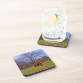 Miniatuurbruine paardenroesthemel bier onderzetter (Rechterzijde)