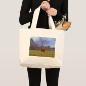 Miniatuurbruine paardenroesthemel grote tote bag (Voorkant (product))