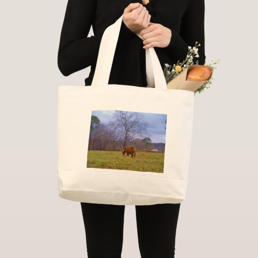 Miniatuurbruine paardenroesthemel grote tote bag (Voorkant (product))
