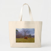 Miniatuurbruine paardenroesthemel grote tote bag (Voorkant)