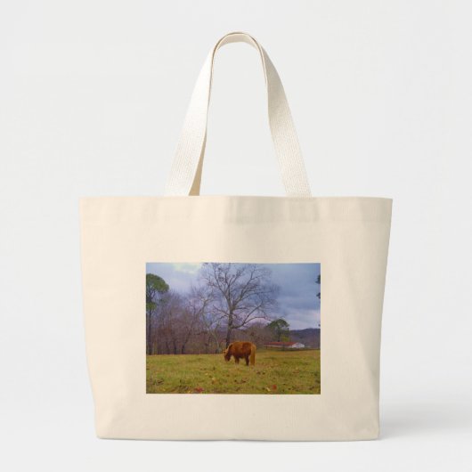 Miniatuurbruine paardenroesthemel grote tote bag (Voorkant)