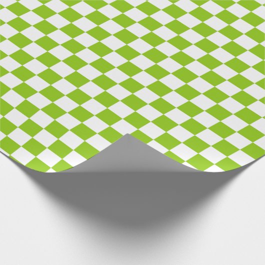 Miniatuurcontrolepatroon in Lime Green en White Cadeaupapier (Hoek)
