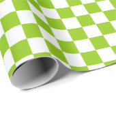 Miniatuurcontrolepatroon in Lime Green en White Cadeaupapier (Rol Hoek)