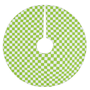 Miniatuurcontrolepatroon in Lime Green en White Kerstboom Rok