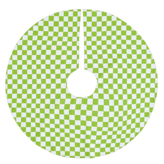 Miniatuurcontrolepatroon in Lime Green en White Kerstboom Rok (Voorkant)