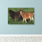 Miniatuurgewassen in gras canvas afdruk (Insitu (Houten vloer))