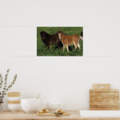 Miniatuurgewassen in gras poster (Keuken)