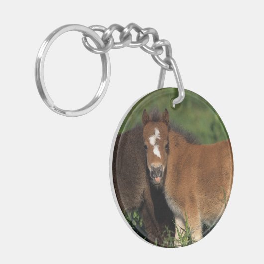 Miniatuurgewassen in gras sleutelhanger (Voorkant Links)