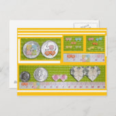 Miniatuurharten en tweelingharten briefkaart (Voorkant / Achterkant)