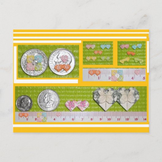 Miniatuurharten en tweelingharten briefkaart (Voorkant)