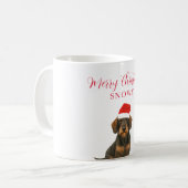 Miniatuurhond met Kerstmuts Kerstmis Koffiemok (Voorkant links)