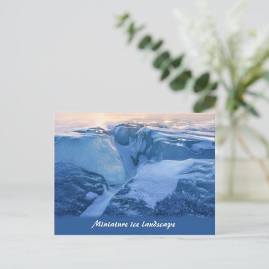 Miniatuurijslandschap en zonsondergang briefkaart (Staand voorkant)