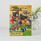 Miniatuurkatjes Knight Model Schilderkatten Kaart (Staand voorkant)