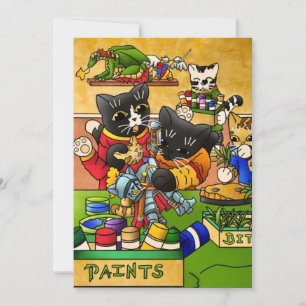 Miniatuurkatjes Knight Model Schilderkatten Kaart