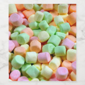 Miniatuurmarshmallows Wijn Etiket (Enkel label)