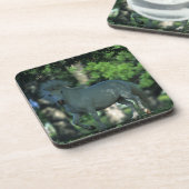 Miniatuurpaarden die in de bomen staan bier onderzetter (Linkerzijde)