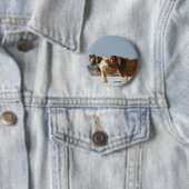 Miniatuurpaarden in de sneeuw ronde button 5,7 cm (In situ)