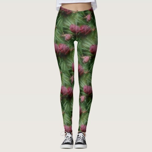 Miniatuurpine bevat Natuur patroon Leggings (Voorkant)