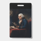 Miniatuurportret, Benjamin Franklin Founding Fathe Badge (Achterkant)