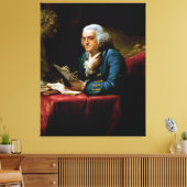 Miniatuurportret, Benjamin Franklin Founding Fathe Canvas Afdruk (Insitu (Woonkamer))