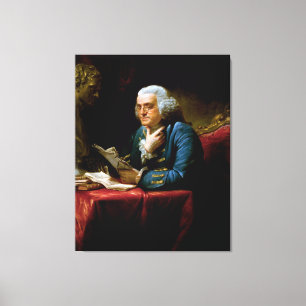 Miniatuurportret, Benjamin Franklin Founding Fathe Canvas Afdruk
