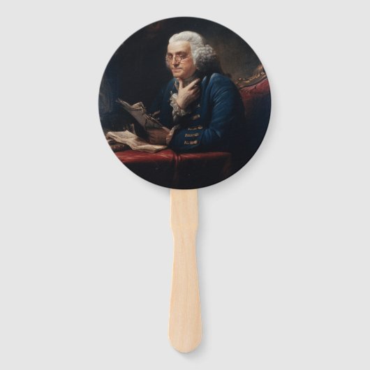 Miniatuurportret, Benjamin Franklin Founding Fathe Handwaaier (Voorkant)