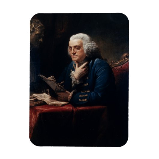 Miniatuurportret, Benjamin Franklin Founding Fathe Magneet (Verticaal)