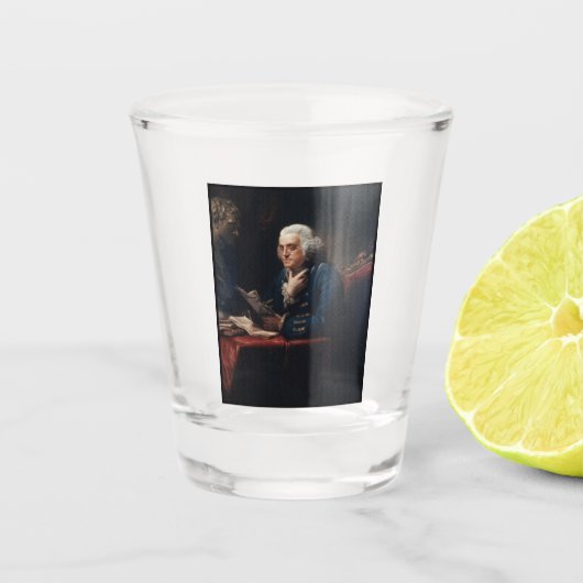 Miniatuurportret, Benjamin Franklin Founding Fathe Shot Glas (Voorkant)