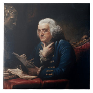 Miniatuurportret, Benjamin Franklin Founding Fathe Tegeltje