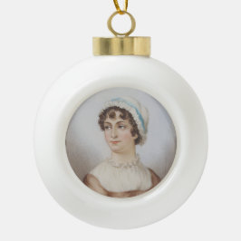 Miniatuurportret van Jane Austen Keramische Bal Ornament