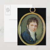 Miniatuurportret van Ludwig van Beethoven , 1802 Briefkaart (Voorkant / Achterkant)