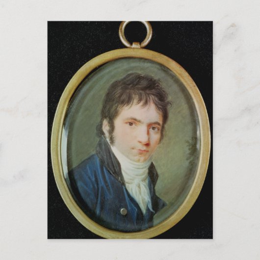 Miniatuurportret van Ludwig van Beethoven , 1802 Briefkaart (Voorkant)